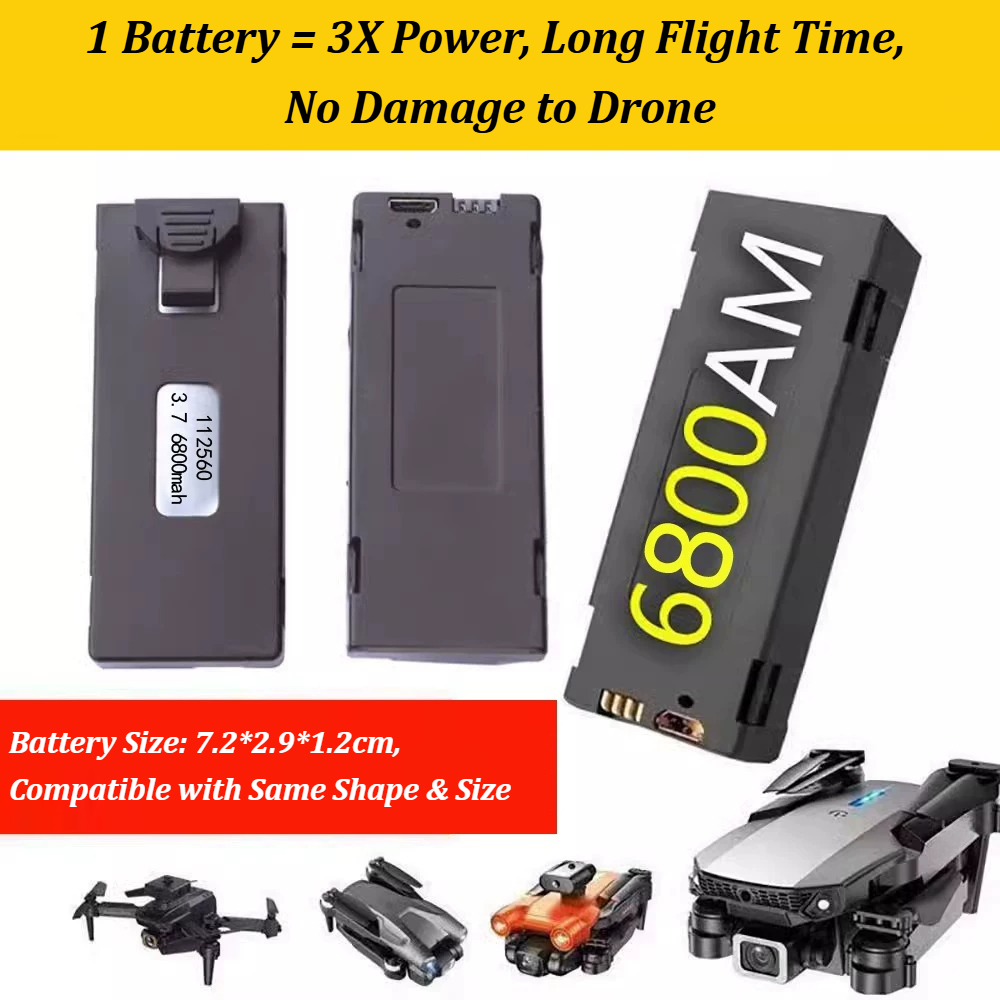 3.7V 6800mAh Spare Replacement - Drone Rc E99 ulasan dan harga
